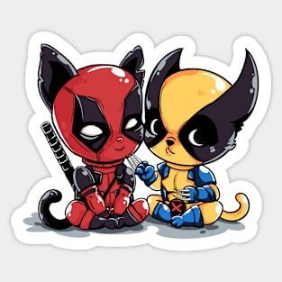 Catpool and Catverine Sticker